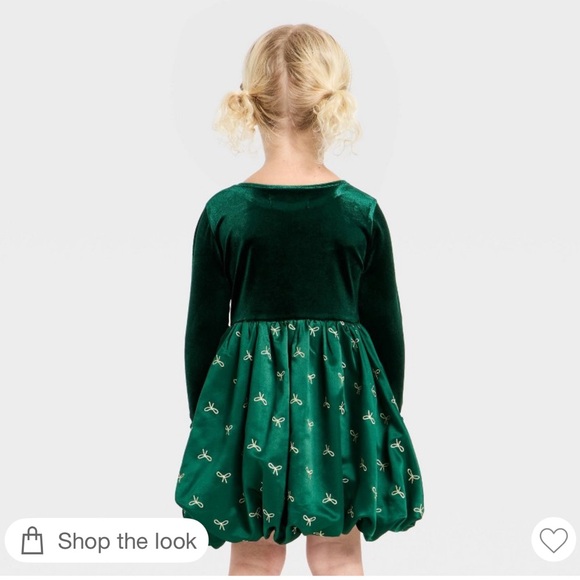 Cat & Jack Green Velvet Dress - Picture 3 of 4